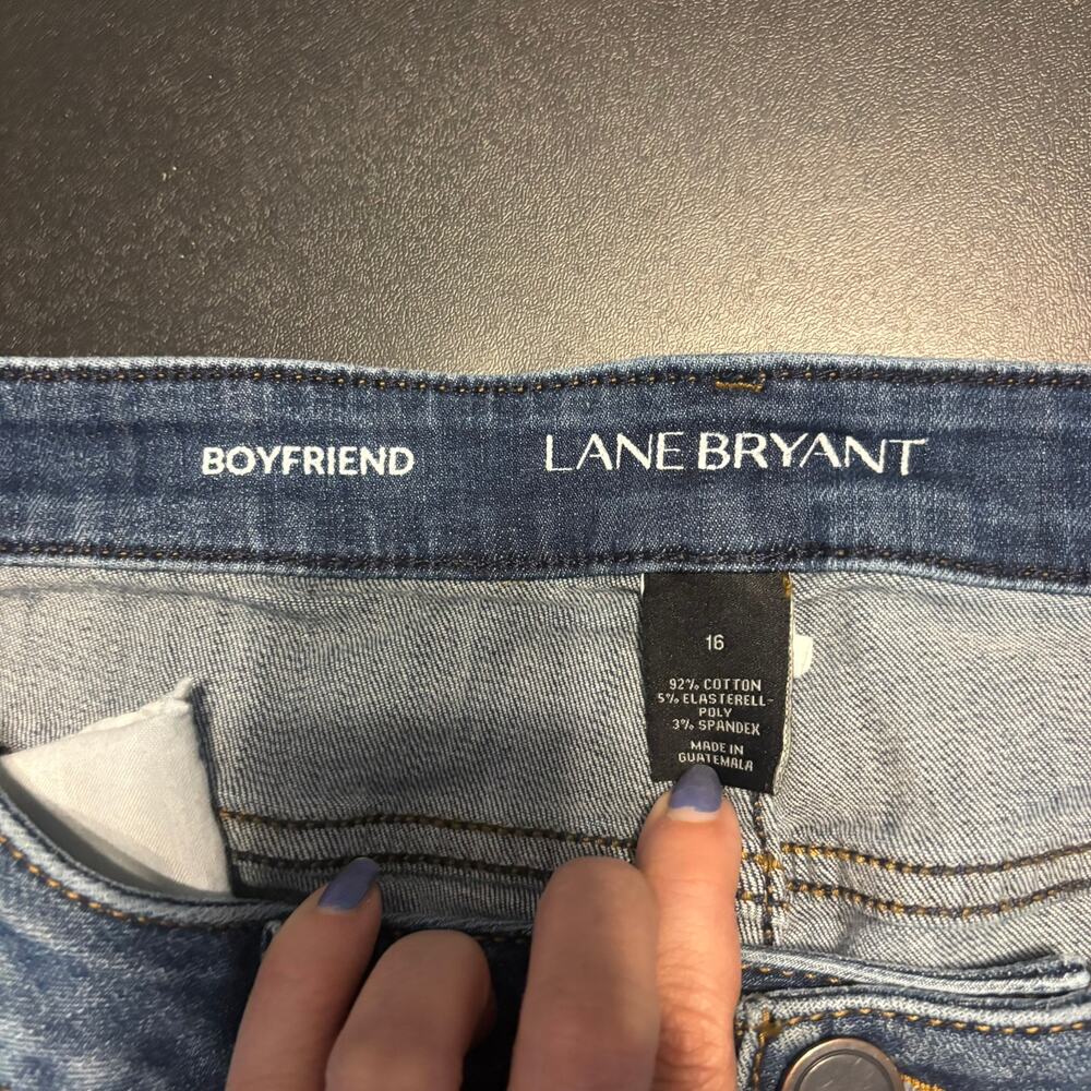 Lane Bryant Boyfriend Skinny Jeans Womens Sz 16 Distressed Medium Wash - Picture 2 of 6